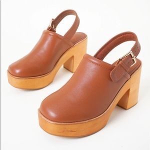 Charlotte stone shoes “Bonnie” platform slingback clog